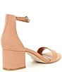 Color:Tan - Image 2 - Irenee Suede Ankle Strap Block Heel Dress Sandals