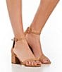 Color:Tan - Image 5 - Irenee Suede Ankle Strap Block Heel Dress Sandals