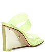 Color:Lime - Image 2 - Isa Clear Square Toe Vinyl Wedge Dress Sandals