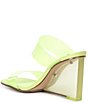 Color:Lime - Image 3 - Isa Clear Square Toe Vinyl Wedge Dress Sandals