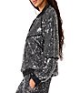 Steve Madden Jacey Sequin Satin Piping High Neck Long Sleeve Zip Front Track Jacket - Image 3