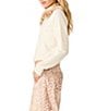 Steve Madden Jadie Faux Fur Collared Long Sleeve Button Front Cropped Cardigan - Image 3