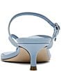 Color:Blue - Image 3 - Jessa Leather Strappy Kitten Heel Thong Sandals
