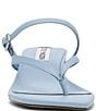 Color:Blue - Image 4 - Jessa Leather Strappy Kitten Heel Thong Sandals