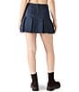 Steve Madden Joan Pleated Denim Mini Skirt, Color:Deep Indigo - Image 2