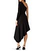 Steve Madden Karah Asymmetrical Hem One Shoulder Midi Dress, Color:Black - Image 2