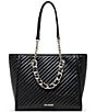 Steve Madden Katt Chain Tote Bag with Pouch, Color:Black - Image 2