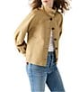 Steve Madden Kaylee Band Collar Long Volume Sleeve Trench Jacket, Color:Medium Khaki - Image 3