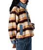 Steve Madden Kaylen Wool Blend Plaid Collared Long Sleeve Mixed Media Jacket, Color:Forever Blue - Image 3