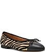 Steve Madden Kit Raffia Zebra Print Cap Toe Ballet Flats - Image 1