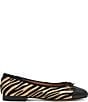 Steve Madden Kit Raffia Zebra Print Cap Toe Ballet Flats - Image 2
