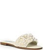 Color:Pearl - Image 1 - Knicky Pearl Embellished Slide Sandals