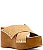 Steve Madden Koko Raffia Studded Wood Platform Sandals - Image 1