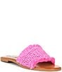 Color:Pink - Image 1 - Lakeshore Raffia Slide Sandals