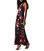 Steve Madden Lara Floral Print Satin High Neck Sleeveless Maxi Dress, Color:Blurry Floral - Image 3