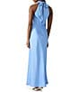 Steve Madden Lara High Neck Sleeveless Maxi Dress, Color:Aurora Blue - Image 2