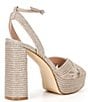 Color:Gold - Image 2 - Laurel Glitter Fabric Platform Dress Sandals