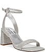 Color:Silver - Image 1 - Lavnish Glitter Ankle Strap Dress Sandals