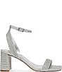 Color:Silver - Image 2 - Lavnish Glitter Ankle Strap Dress Sandals