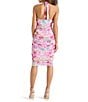 Steve Madden Lea Floral Print Halter Neck Sleeveless Mesh Ruched Midi Dress, Color:Pink Hydrangea - Image 2