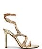 Color:Metal/Multi - Image 2 - Lele Two Tone Metallic Leather Strappy Dress Sandals