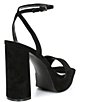 Color:Black Suede - Image 2 - Lessa Suede Ankle Strap Platform Dress Sandals