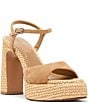 Steve Madden Liandra Suede and Raffia Platform Dress Sandals - Image 1