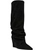 Steve Madden Liberty Suede Cuffed Wedge Tall Boots - Image 1