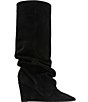 Steve Madden Liberty Suede Cuffed Wedge Tall Boots - Image 2