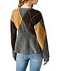 Steve Madden Lillie Argyle Crewneck Long Sleeve Cardigan Top, Color:Multi - Image 2