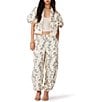 Steve Madden Loreli Patterned High Rise Cuffed Ankle Coordinating Pants - Image 4