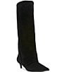 Steve Madden Luca Suede Cuffed Kitten Heel Boots - Image 1