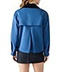 Steve Madden Luisa Corduroy Collar Long Sleeve Trench Jacket, Color:Dusty Blue - Image 2