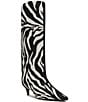 Steve Madden Lysara Two-Tone Zebra Print Haircalf Tall Boots - Image 1