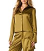 Steve Madden Mare Satin Collared Long Sleeve Button Front Top - Image 5