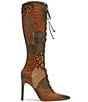 Steve Madden Marelyn Patchwork Pointed Toe Lace Up Tall Boots - Image 2