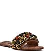 Steve Madden Marika Raffia Beaded Ornament Flat Slide Sandals - Image 1