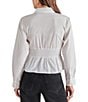 Color:White - Image 2 - Marisol Collared Neck Button Down Long Sleeve Top