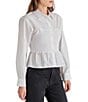 Color:White - Image 3 - Marisol Collared Neck Button Down Long Sleeve Top