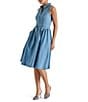 Steve Madden Mary Denim Button Front Sleeveless Midi Shirt Dress, Color:Medium Blue Denim - Image 3
