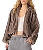 Steve Madden Mavis Faux Fur Hooded Long Sleeve Bubble Jacket - Image 1