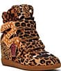 Steve Madden Mavis Suede Mixed Animal Print High Top Wedge Sneakers - Image 1