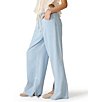 Steve Madden Maycen Mid-Rise Wide Leg Split Hem Coordinating Twill Denim Pants - Image 2