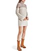 Color:Oatmeal - Image 3 - Meghan Colorblock Turtleneck Long Sleeve Mini Sweater Dress