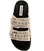 Color:Bone - Image 5 - Melanie Leather Studded Slide Sandals