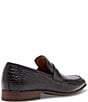 Color:Black Croco - Image 3 - Men's Jastin Embossed Leather Dress Penny Loafers