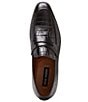 Color:Black Croco - Image 5 - Men's Jastin Embossed Leather Dress Penny Loafers