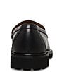 Color:Black - Image 4 - Men's Kyan Leather Bit Detail Lug Sole Loafers