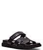Color:Black - Image 1 - Men's Maiven Leather Slide Sandals