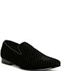 Color:Black - Image 1 - Men's Velvet Lifted Slip-On Loafers